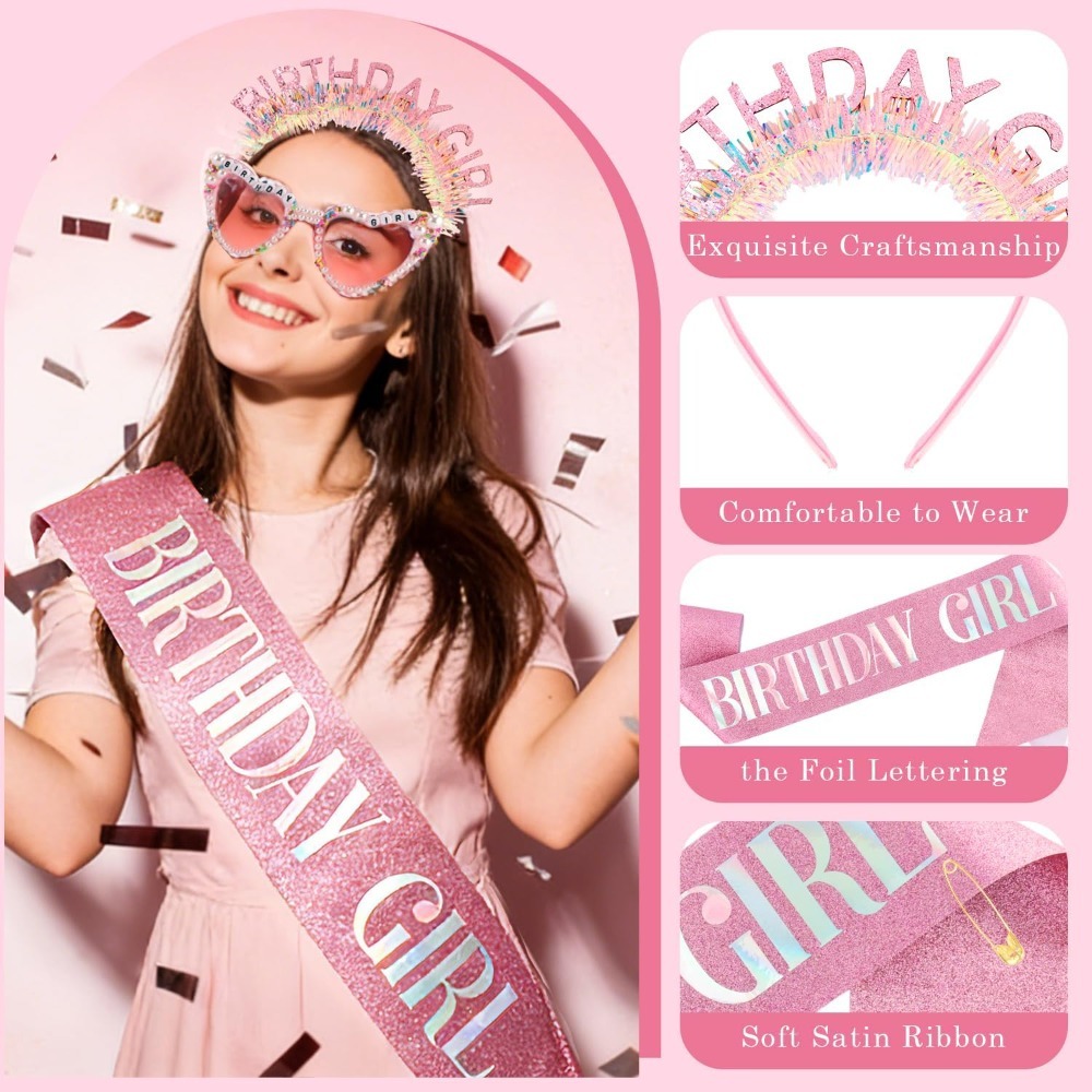 Birthday Girl Sash Glitter Hea - đánh giá và giá Birthday Sash Glitter
