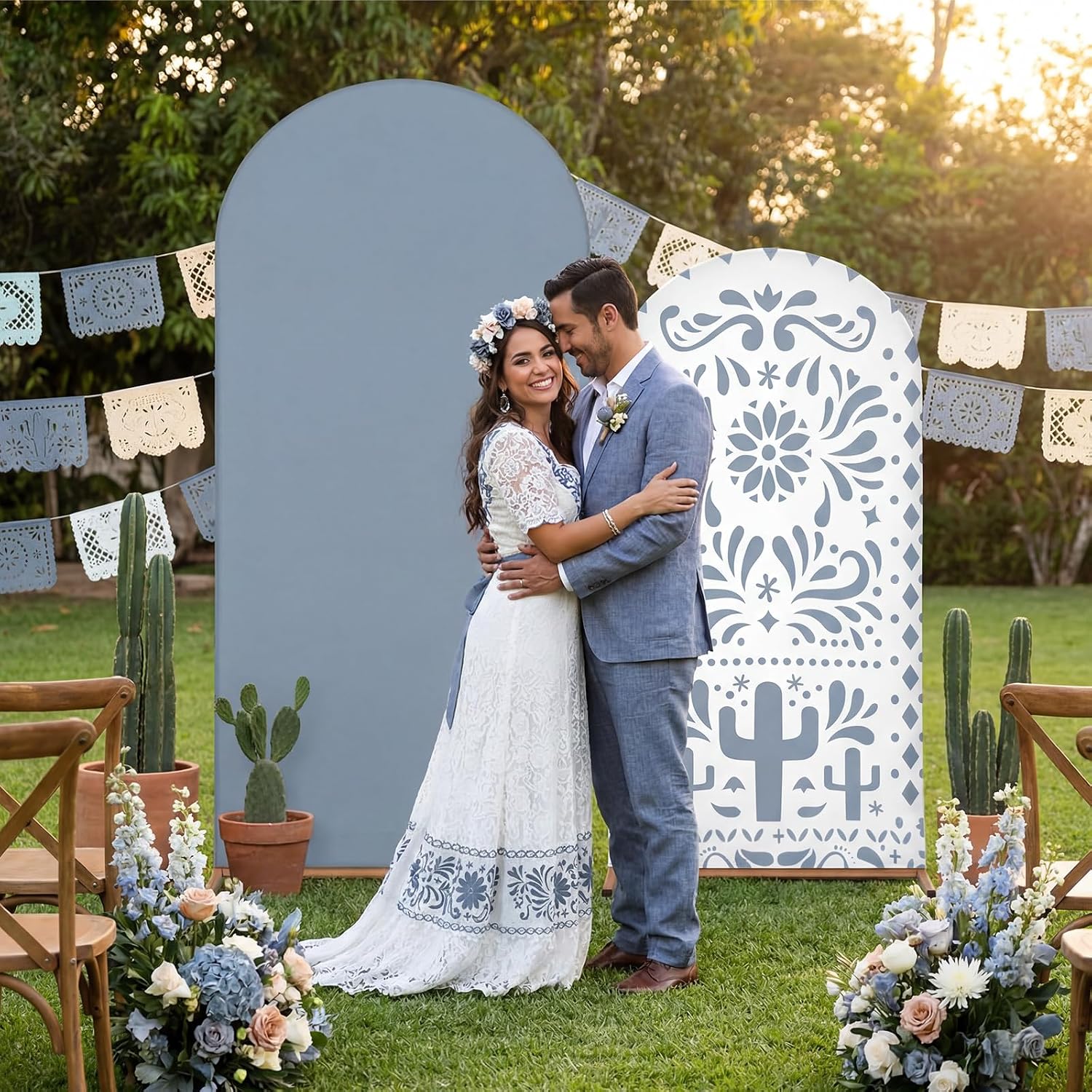 Custom 2-sided Mexico Cielito  - đánh giá và giá Dessert Table Backdrop