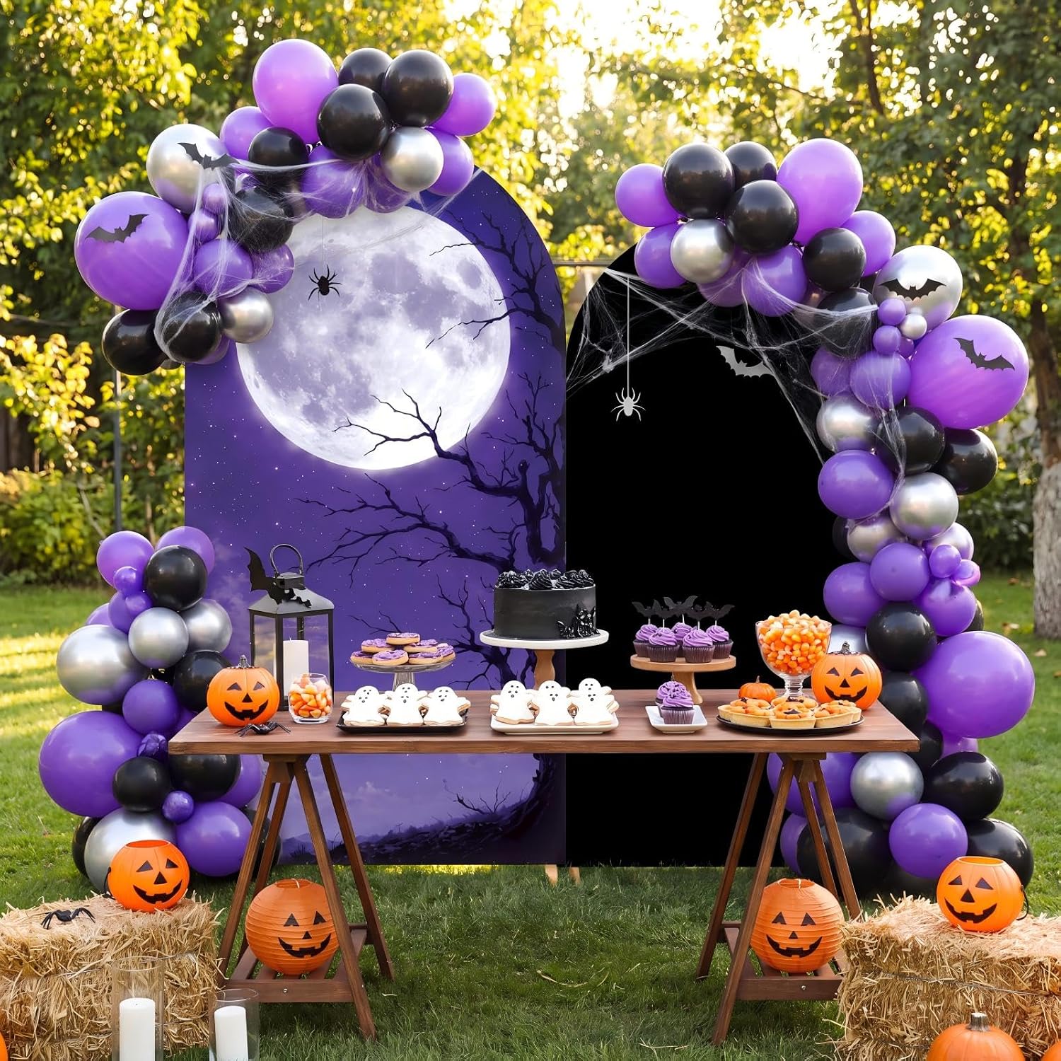 Custom 2-sided Halloween Holid - đánh giá và giá Dessert Table Backdrop