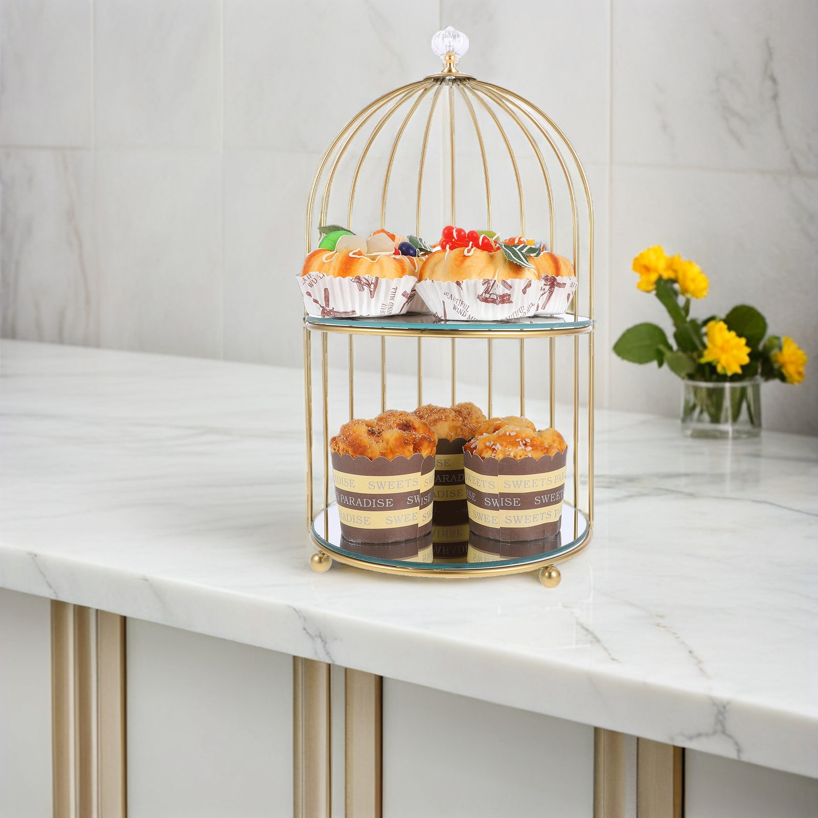 Birdcage Multi-Tier Dessert St - đánh giá và giá Cupcake Stand Tier
