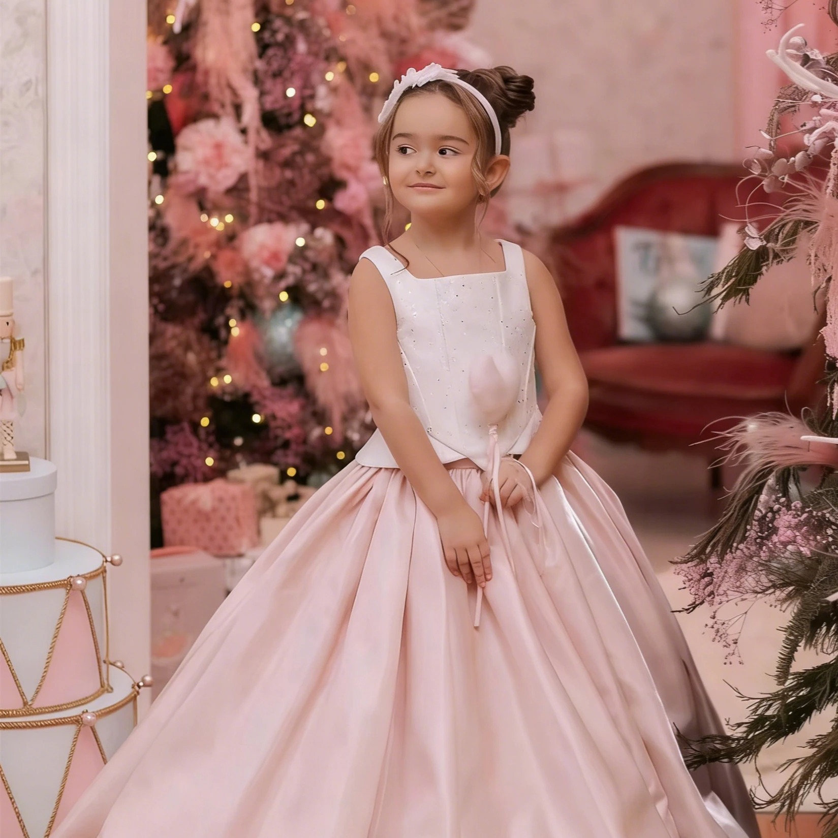 Customized Flower Girl Dress F - đánh giá và giá Birthday Sash Glitter