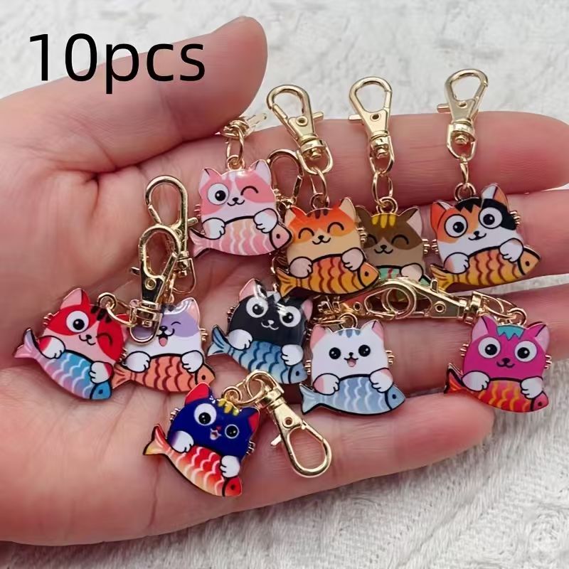 10pcs alloy printed cat keycha - đánh giá và giá Event Party